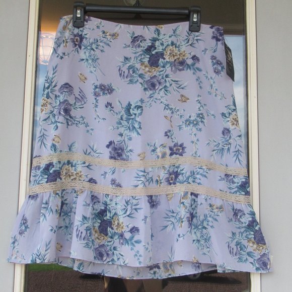 NWT vintage floral print skirt 12 P - Picture 2 of 9